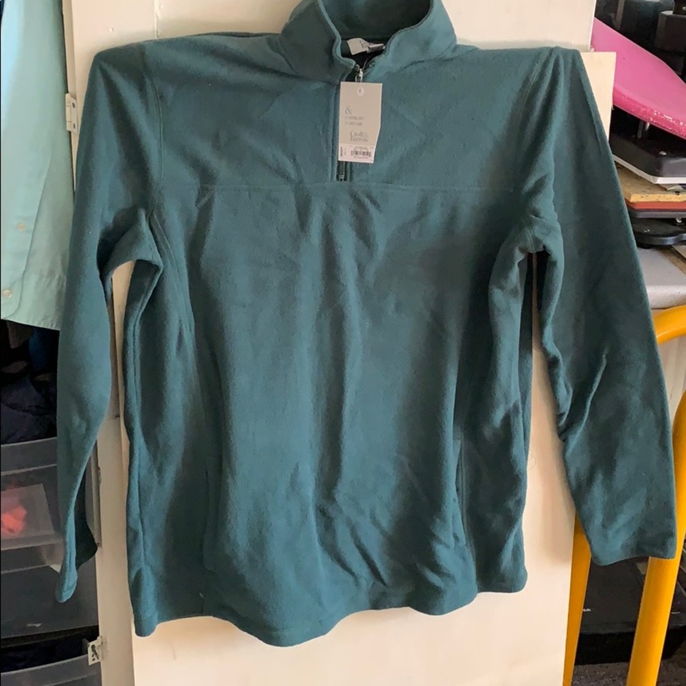 Men’s large dark green 1/4 zip fleece sweatshirt